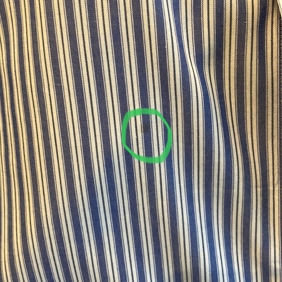 Brooks Brothers Classic Button Down Non-Iron Blue/White Stripe Neck 16 - Picture 7 of 7